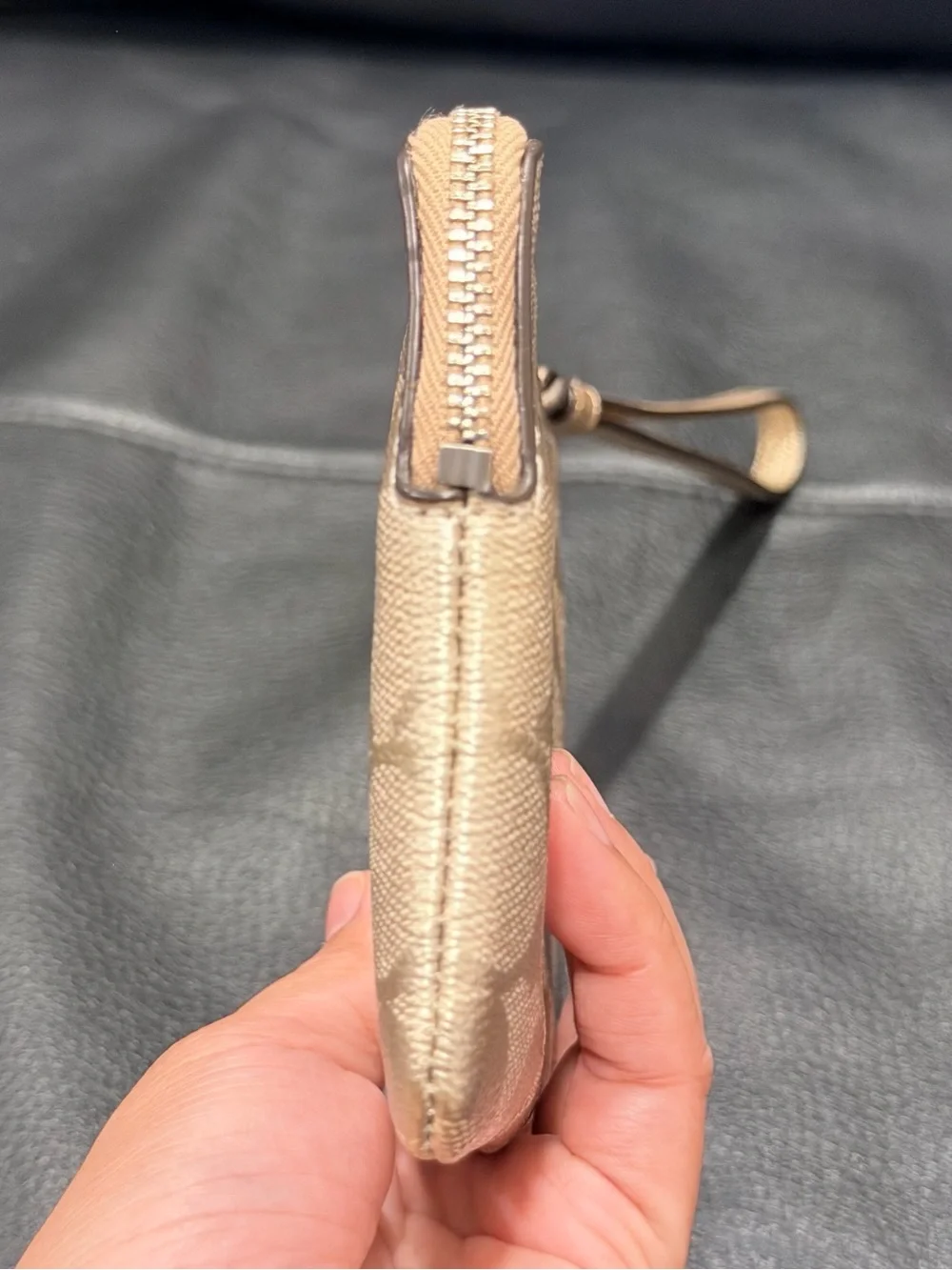 Coach Metallic Corner Zip Wristlet